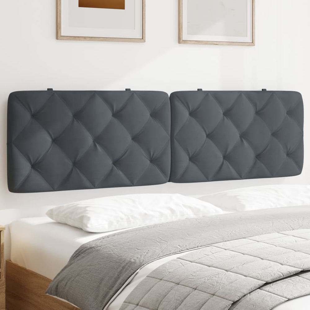 Kopfteil Kissen Dunkelgrau Samt 180 cm