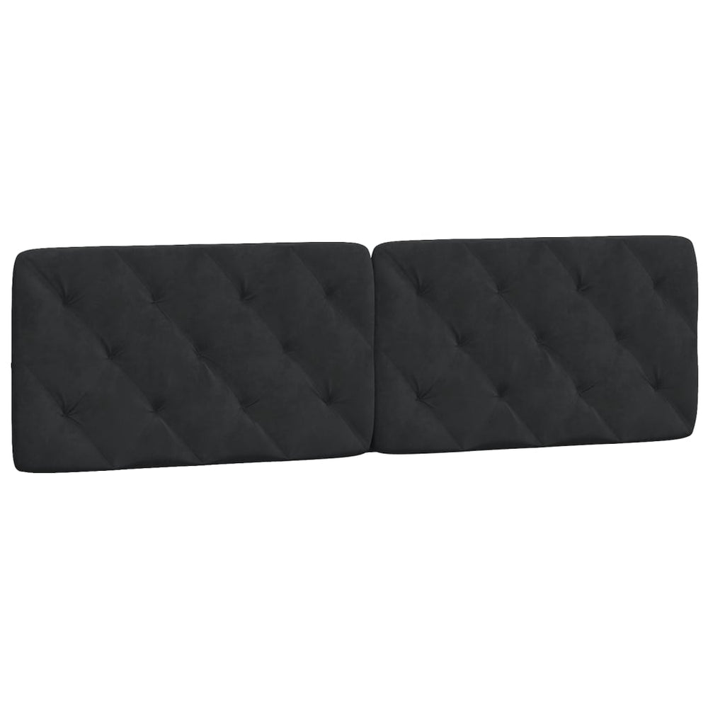 Kopfteil Kissen Schwarz Samt 180 cm