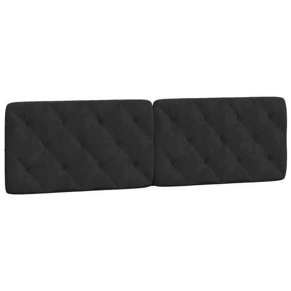 Kopfteil Kissen Schwarz Samt 180 cm