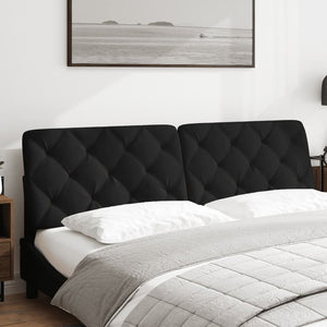 Kopfteil Kissen Schwarz Samt 180 cm