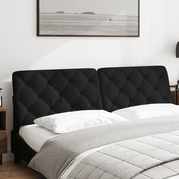 Kopfteil Kissen Schwarz Samt 180 cm