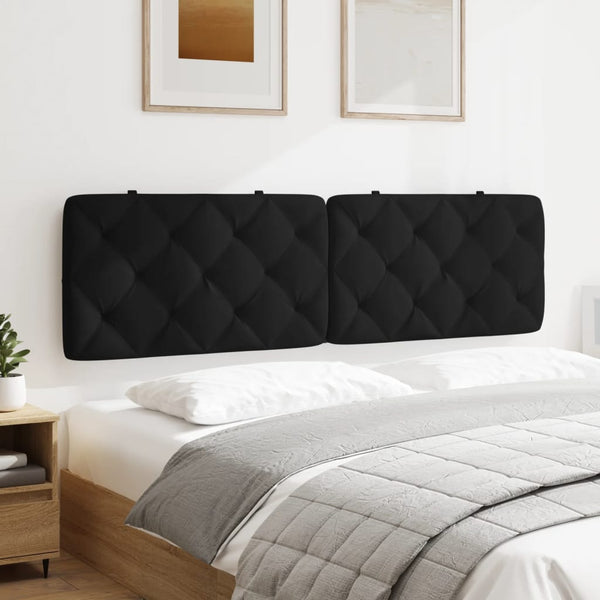 Kopfteil Kissen Schwarz Samt 180 cm
