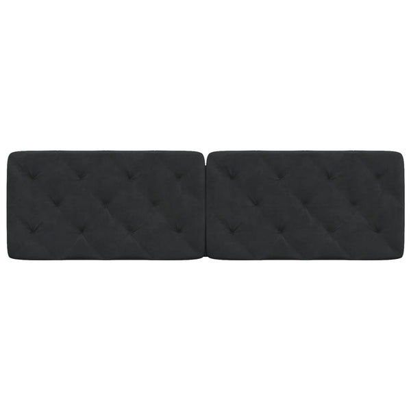 Kopfteil Kissen Schwarz Samt 180 cm
