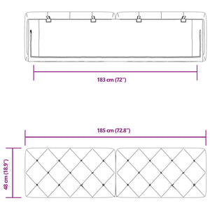 Kopfteil Kissen Schwarz Samt 180 cm