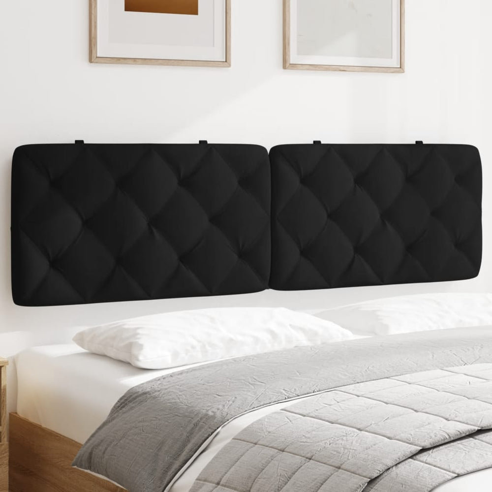 Kopfteil Kissen Schwarz Samt 180 cm