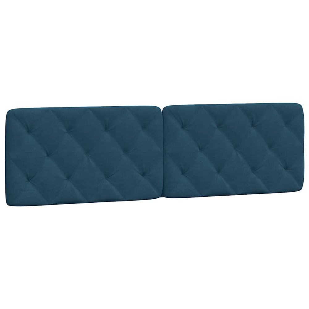 Kopfteil Kissen Blau Samt 180 cm