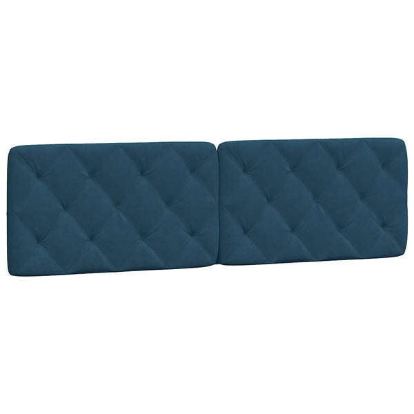 Kopfteil Kissen Blau Samt 180 cm