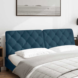 Kopfteil Kissen Blau Samt 180 cm