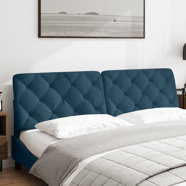 Kopfteil Kissen Blau Samt 180 cm