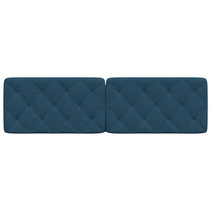 Kopfteil Kissen Blau Samt 180 cm