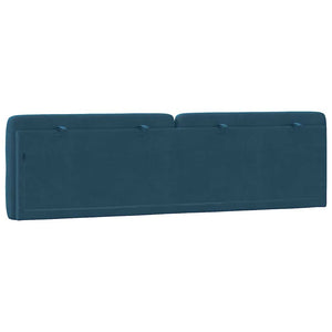 Kopfteil Kissen Blau Samt 180 cm