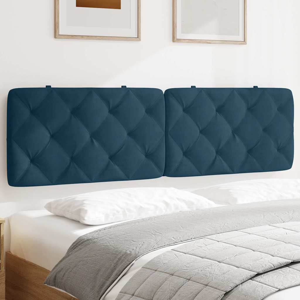 Kopfteil Kissen Blau Samt 180 cm