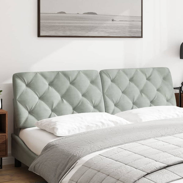 Hellgraues Samt Kopfteil-Kissen 183 cm