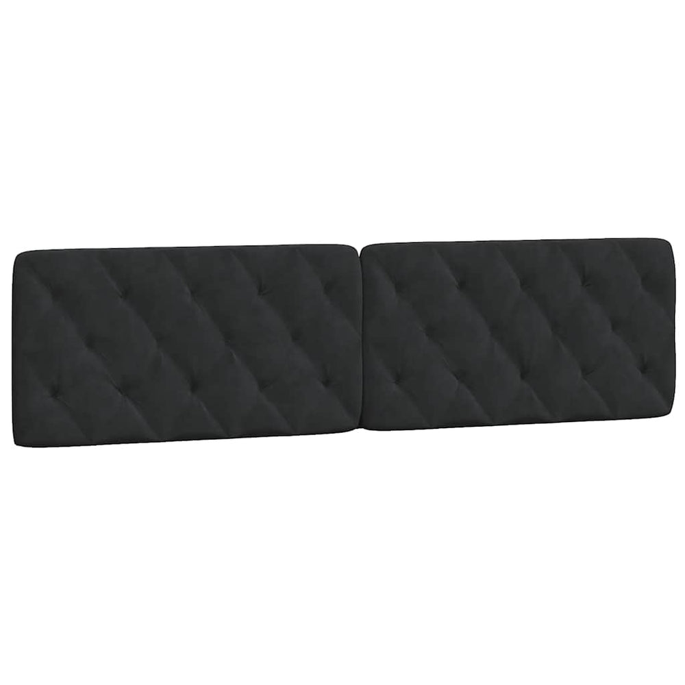Schwarzes Samt Kopfteil-Kissen 200 cm