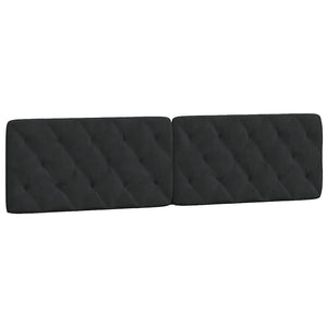 Schwarzes Samt Kopfteil-Kissen 200 cm