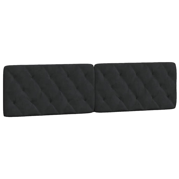 Schwarzes Samt Kopfteil-Kissen 200 cm