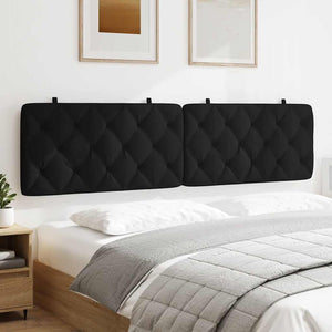 Schwarzes Samt Kopfteil-Kissen 200 cm