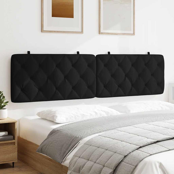 Schwarzes Samt Kopfteil-Kissen 200 cm