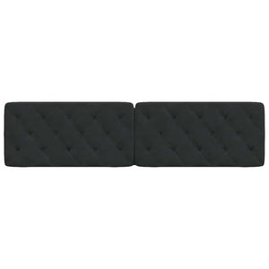 Schwarzes Samt Kopfteil-Kissen 200 cm