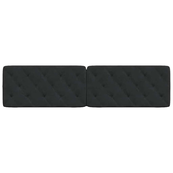 Schwarzes Samt Kopfteil-Kissen 200 cm