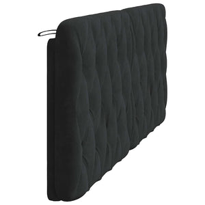 Schwarzes Samt Kopfteil-Kissen 200 cm