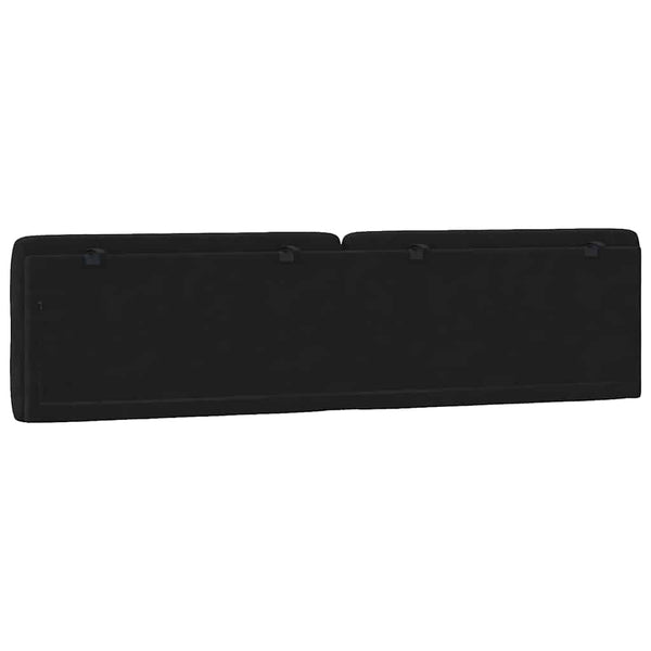Schwarzes Samt Kopfteil-Kissen 200 cm