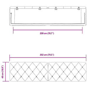 Schwarzes Samt Kopfteil-Kissen 200 cm
