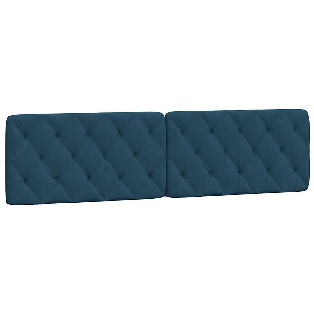 Blaues Samt Kopfteil-Kissen 200 cm