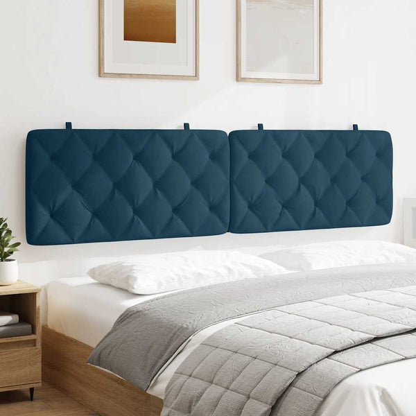 Blaues Samt Kopfteil-Kissen 200 cm