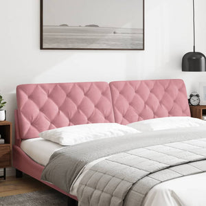 Kopfteil Kissen Rosa Samt 200 cm