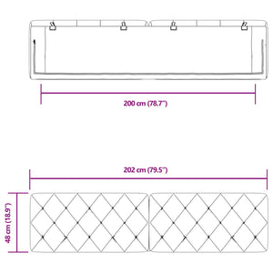 Kopfteil Kissen Rosa Samt 200 cm