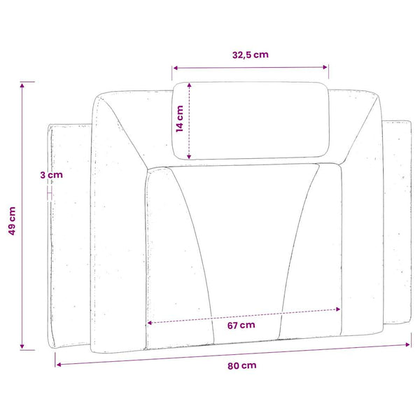 Kopfteil Kissen Braun Kunstleder 80 cm