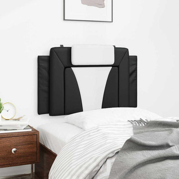 vidaXL Oreiller de tête de lit "Viana" noir et blanc 80 cm similicuir