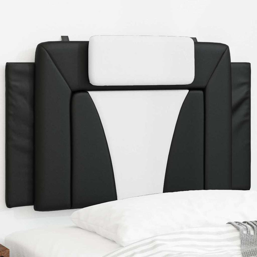 Kopfteil Kissen Viana, 80cm, Schwarz & Weiß Kunstleder