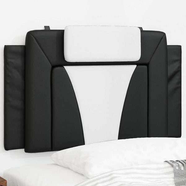 vidaXL Oreiller de tête de lit "Viana" noir et blanc 80 cm similicuir