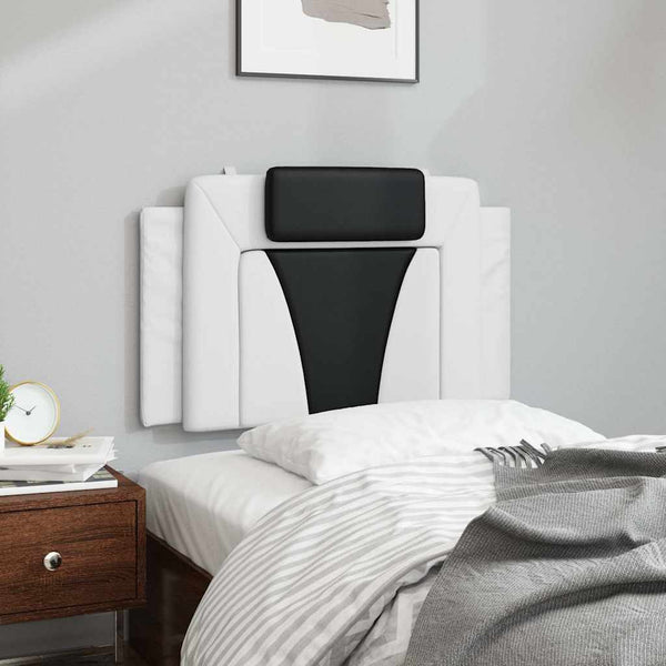 vidaXL Oreiller de tête de lit "Viana" blanc et noir 80 cm similicuir
