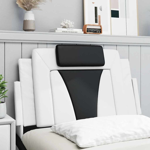 vidaXL Oreiller de tête de lit "Viana" blanc et noir 80 cm similicuir