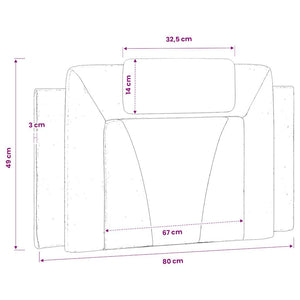 vidaXL Oreiller de tête de lit "Viana" blanc et noir 80 cm similicuir