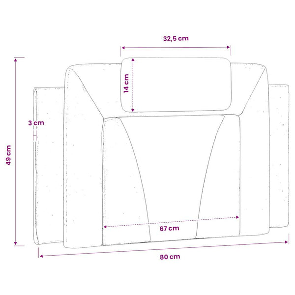vidaXL Oreiller de tête de lit "Viana" blanc et noir 80 cm similicuir