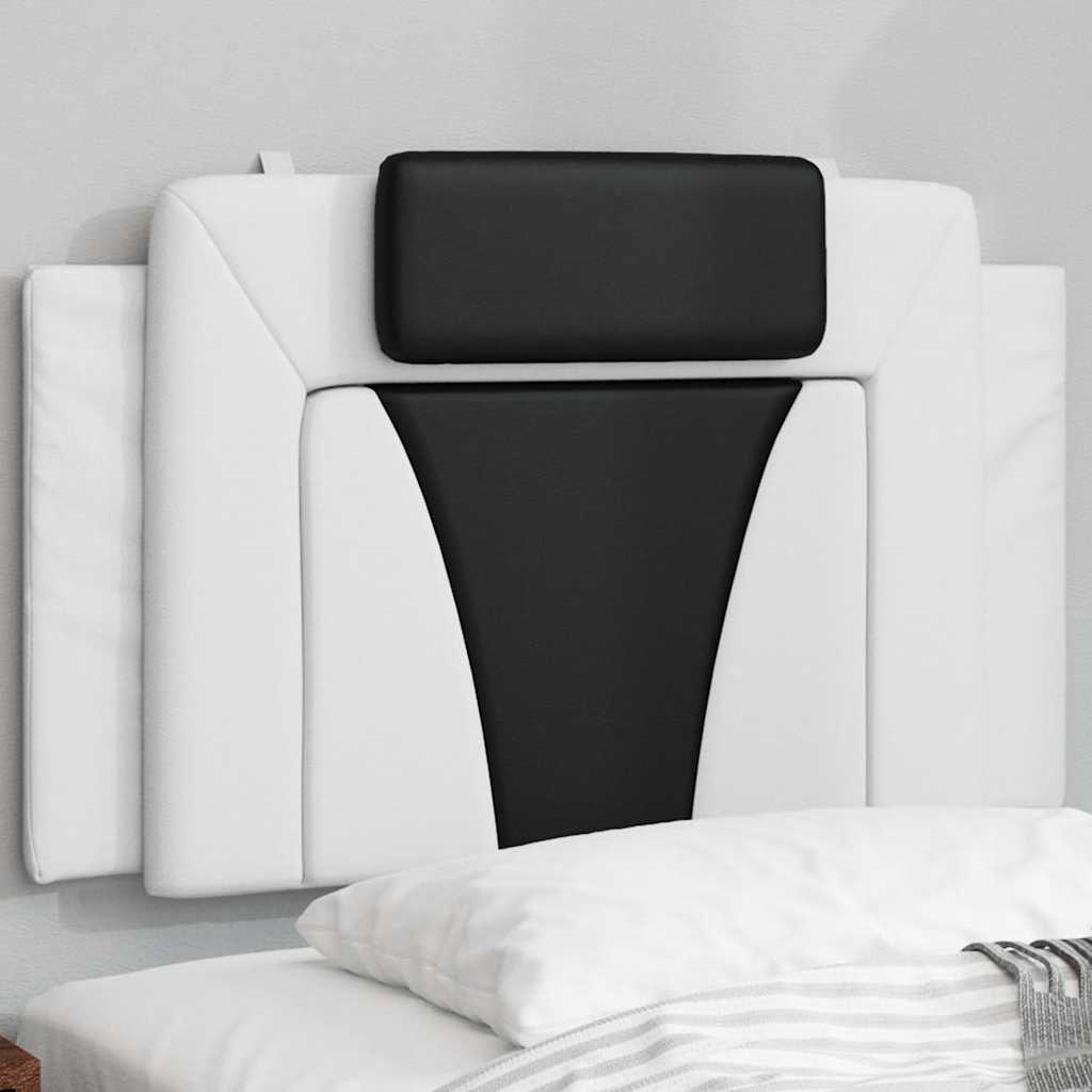 vidaXL Oreiller de tête de lit "Viana" blanc et noir 80 cm similicuir