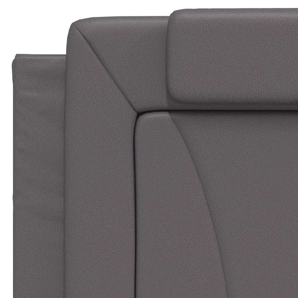 Kopfteil-Kissen Viana Grau 100 cm Kunstleder