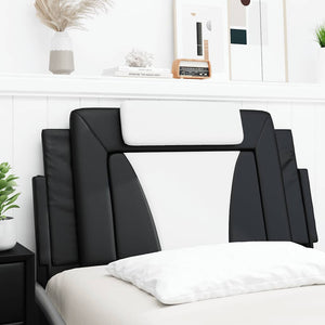 vidaXL Oreiller de tête de lit "Viana" noir et blanc 100 cm similicuir