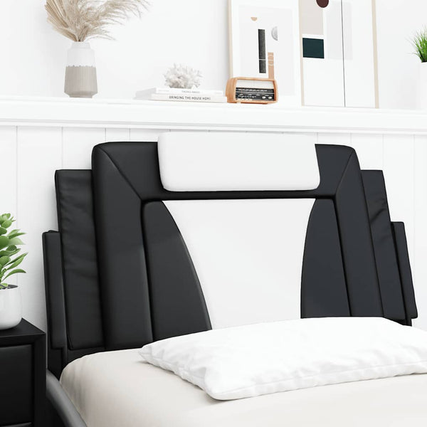vidaXL Oreiller de tête de lit "Viana" noir et blanc 100 cm similicuir