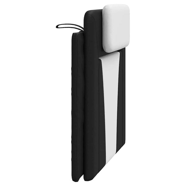vidaXL Oreiller de tête de lit "Viana" noir et blanc 100 cm similicuir