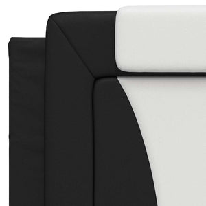 vidaXL Oreiller de tête de lit "Viana" noir et blanc 100 cm similicuir