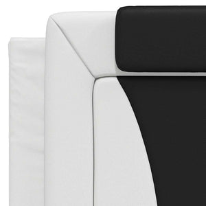 vidaXL Tête de lit en tissu « Viana » Blanc et noir 100 cm Similicuir