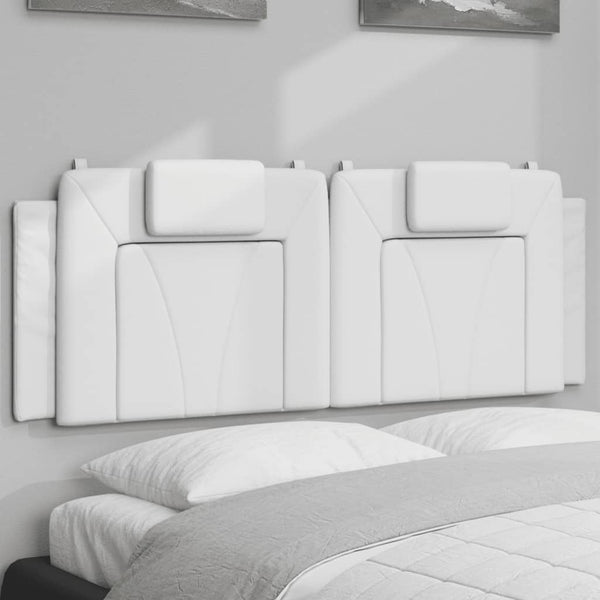 Kopfteil-Kissen Viana, 120 cm, Weißes Kunstleder