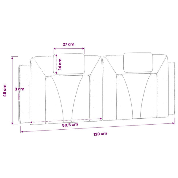 Kopfteil-Kissen Viana Braun 120 cm