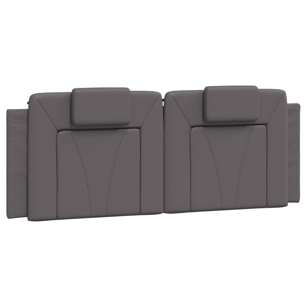 Kopfteil Kissen Grau 120 cm Kunstleder