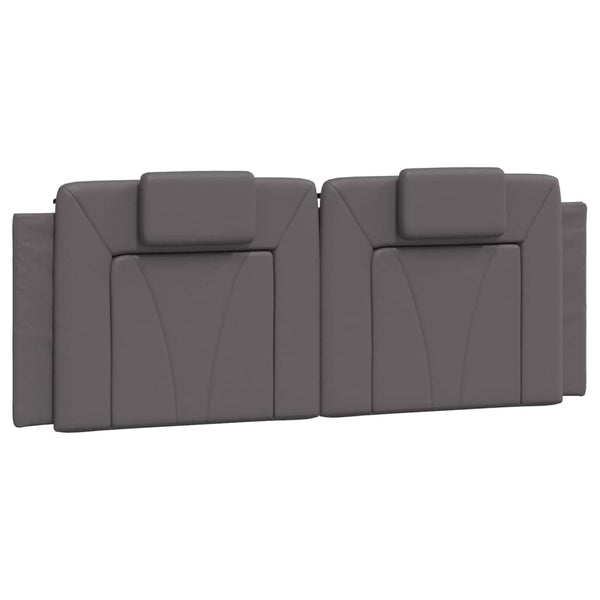 Kopfteil Kissen Grau 120 cm Kunstleder